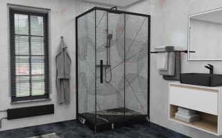 Душевой уголок AvaCan FB 160-180 + SB 80 чёрный